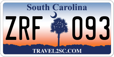 SC license plate ZRF093