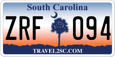 SC license plate ZRF094