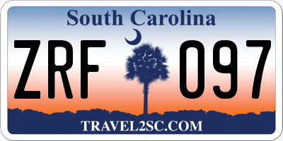 SC license plate ZRF097
