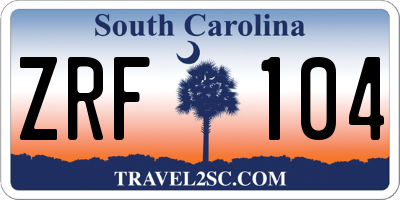 SC license plate ZRF104