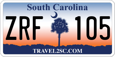 SC license plate ZRF105