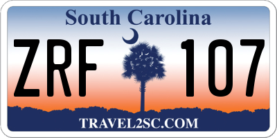 SC license plate ZRF107