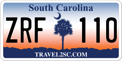 SC license plate ZRF110