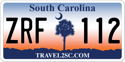 SC license plate ZRF112