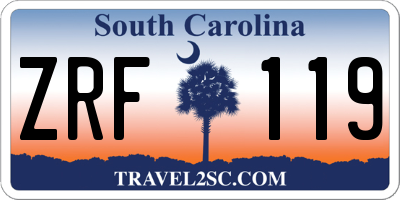 SC license plate ZRF119