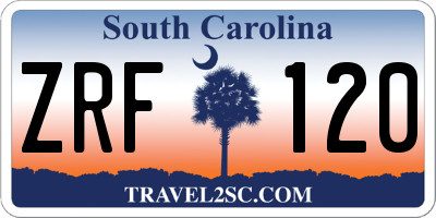 SC license plate ZRF120