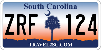 SC license plate ZRF124