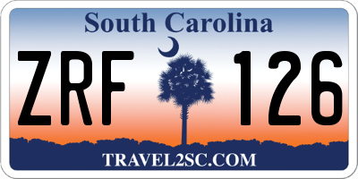 SC license plate ZRF126