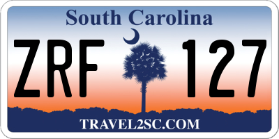 SC license plate ZRF127
