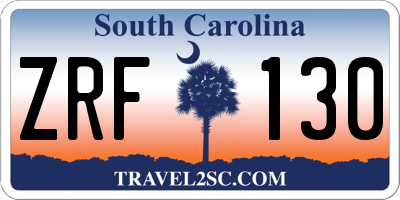 SC license plate ZRF130