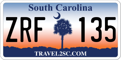 SC license plate ZRF135