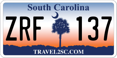 SC license plate ZRF137