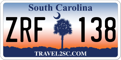 SC license plate ZRF138