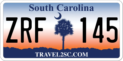 SC license plate ZRF145