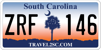SC license plate ZRF146