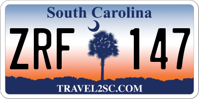 SC license plate ZRF147