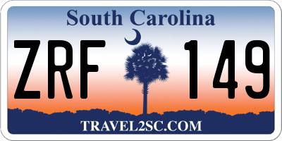 SC license plate ZRF149