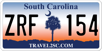 SC license plate ZRF154