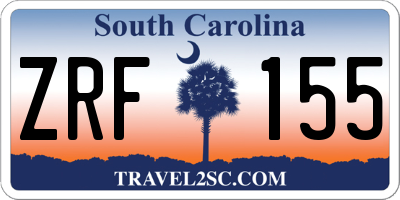 SC license plate ZRF155