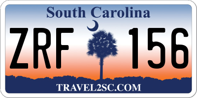 SC license plate ZRF156
