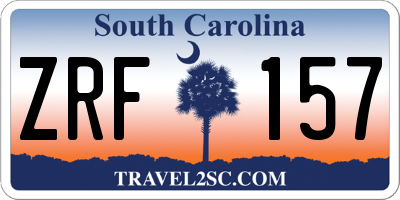 SC license plate ZRF157