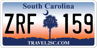 SC license plate ZRF159