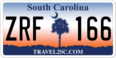 SC license plate ZRF166