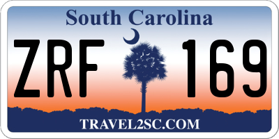SC license plate ZRF169