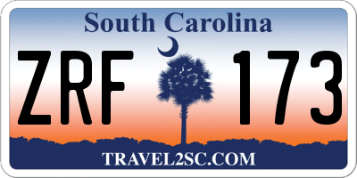 SC license plate ZRF173