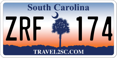 SC license plate ZRF174
