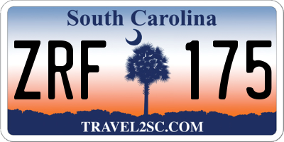 SC license plate ZRF175
