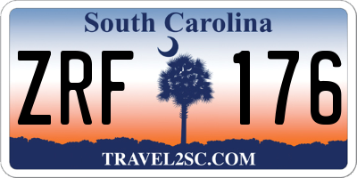 SC license plate ZRF176