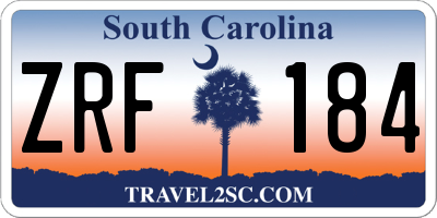 SC license plate ZRF184