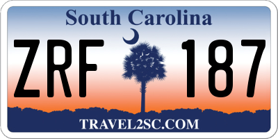 SC license plate ZRF187