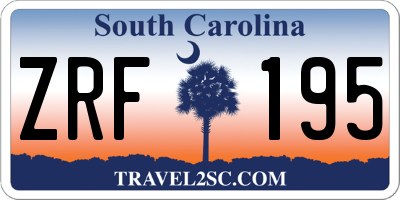 SC license plate ZRF195