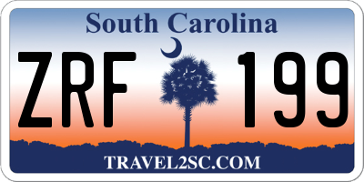 SC license plate ZRF199