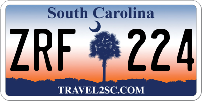SC license plate ZRF224