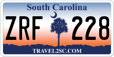 SC license plate ZRF228
