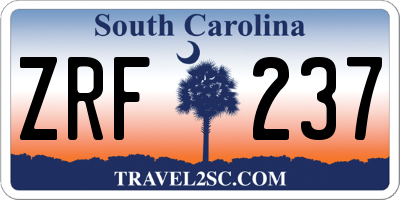 SC license plate ZRF237