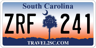 SC license plate ZRF241