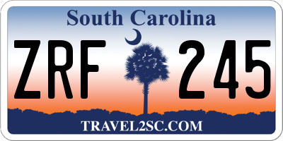 SC license plate ZRF245
