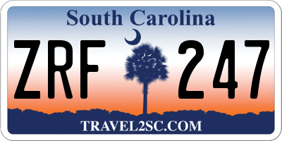 SC license plate ZRF247
