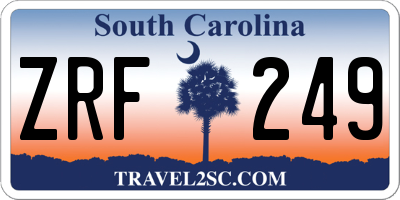 SC license plate ZRF249