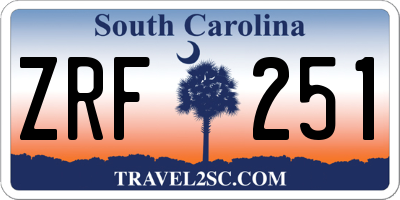 SC license plate ZRF251