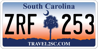 SC license plate ZRF253