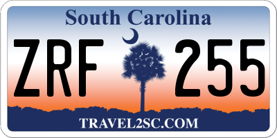 SC license plate ZRF255