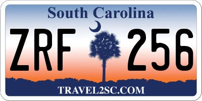 SC license plate ZRF256