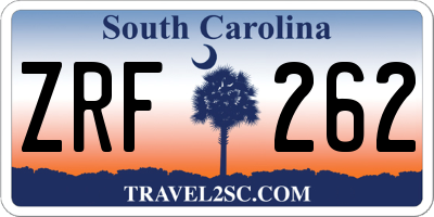 SC license plate ZRF262