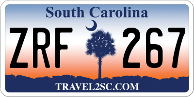 SC license plate ZRF267