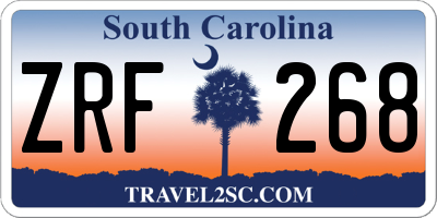 SC license plate ZRF268